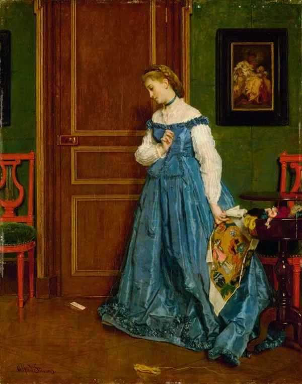 Retrato de una mujer de azul